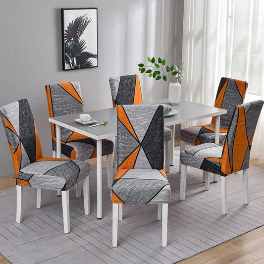 2023 new geometric printed stretch chair cover for dining room office banquet chair protector elastic material armchair cover